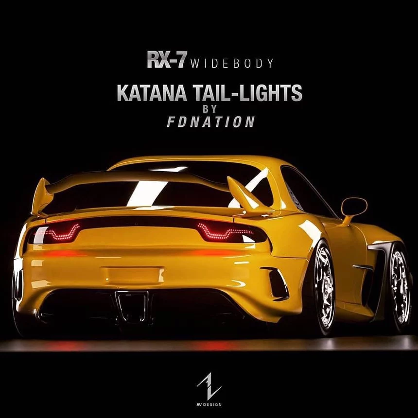 마쯔다 RX-7 WIDEBODY KATANA TAIL-LIGHTS BY FDNATION JDM