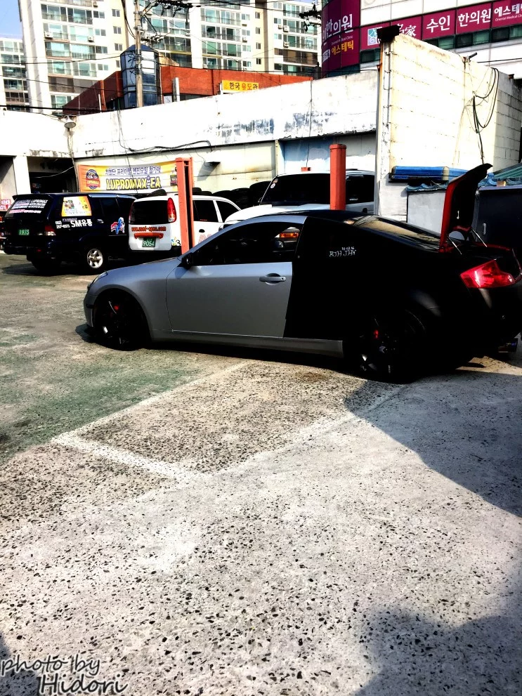 인피니티 G35쿠페 지쿠프 랩핑 무광 그레이 올랩핑 프로젝트 DIY 3