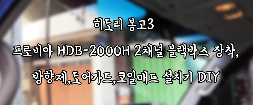 히도리 봉고3 프로비아 HDB-2000H 2채널 블랙박스 장착,방향제,도어가드,코일매트 설치기 DIY
