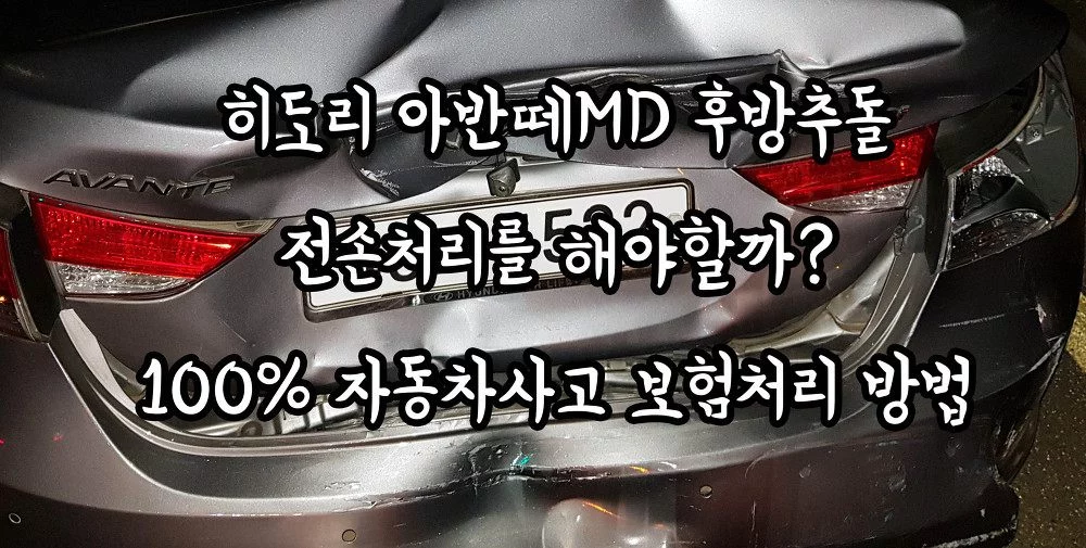 히도리 아반떼MD 후방추돌 자동차 박살 전손처리가 될까? 자동차사고 사고접수 보험처리 대인 대물 방법