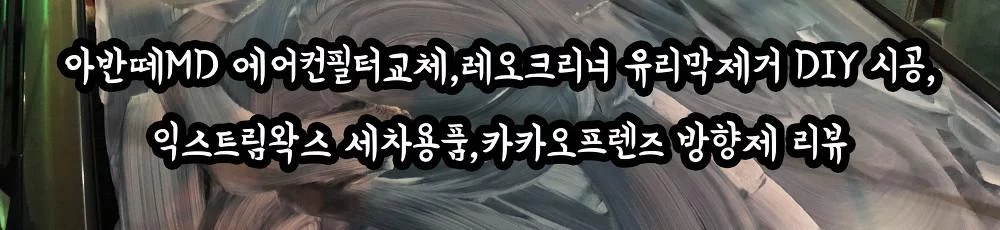 아반떼MD 에어컨필터교체,레오크리너 유리막제거 DIY 시공,익스트림왁스 세차용품,카카오프렌즈 방향제 리뷰