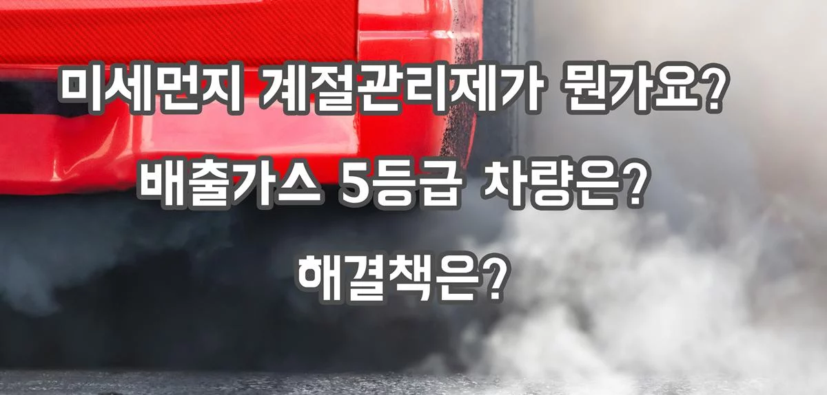 미세먼지 계절관리제가 뭔가요? 배출가스 5등급 차량은? 해결책은?