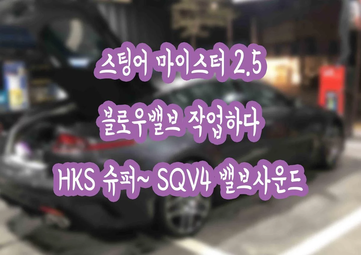 스팅어 마이스터 2.5 블로우밸브 작업 HKS SQV4 블랙에디션