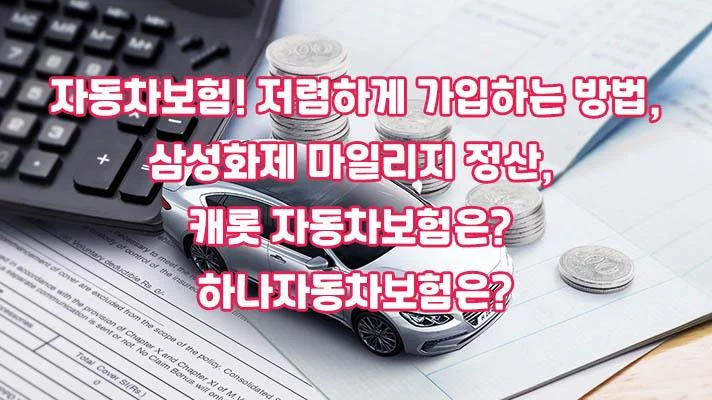자동차보험! 저렴하게 가입하는 방법,삼성화제 마일리지 정산, 캐롯 자동차보험은? 하나자동차보험은?